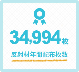 反射材年間配布枚数 34994枚